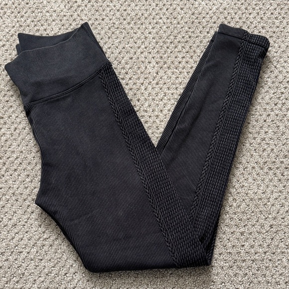 aerie Pants - Aerie Dark Gray Ribbed Leggings